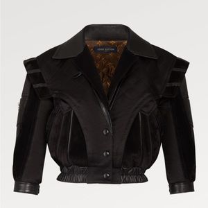 BI-MATERIAL QUILTED JACKET Louis Vuitton size 34 leather mix leather Rare jacket